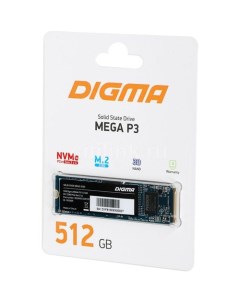 SSD накопитель Mega P3 DGSM3512GP33T 512ГБ M 2 2280 PCIe 3 0 x4 NVMe M 2 rtl Digma