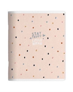 Тетрадь Hippie общая, 48 листов, 16,5 х 20,3 см, в клетку, мягкий переплет, на скрепке, горошек Be smart