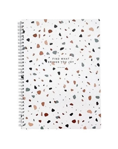 Тетрадь Terrazzo общая, 96 листов, 20,2 х 28,2 см, в клетку, мягкий переплет, спираль, коричневый Be smart