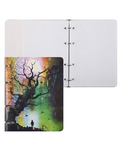 Тетрадь Listoff Под луной, 100 листов, А5, на кольцах, в клетку Эксмо