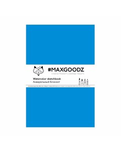 Скетчбук для акварели Aquarellebook Light 18х27 см 12 л 300 г хлопок Бирюзовый Maxgoodz
