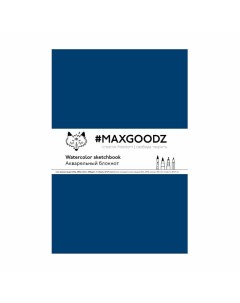 Скетчбук для акварели Aquarellebook Light 18х27 см 12 л 300 г хлопок Синий Maxgoodz