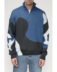 Пуловер с воротником на молнии и принтом Colorplay