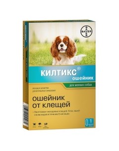 Kiltix Ошейник антипаразитарный против блох клещей д мелких собак 38см К91226 Bayer