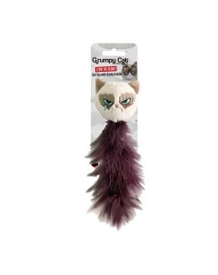 ROSEWOOD Игрушка для кошек мягкая Сердитый кот с хвостом из перьев бежевый 24х6х4см Rosewood (великобритания)