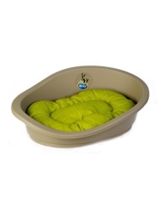 Лежак для собак пластиковый с подушкой Соня I коричнево зеленый 50х35х16cм Бельгия Duvo+