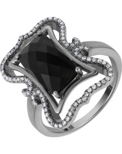 Кольцо с бриллиантами ониксом из черного золота Джей ви