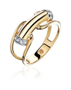 Кольцо с 10 бриллиантами из комбинированного золота Эстет