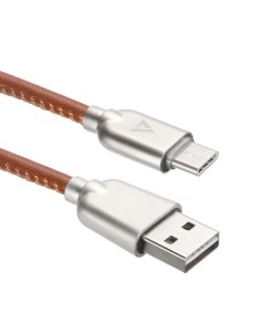 Кабель Type C USB в оплетке ПВХ Иск Кожа 1м коричневый U926 C2N Acd
