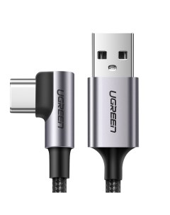 Кабель USB Type C US284 70255 Right Angle USB A to USB C Cable 3 м черный Ugreen