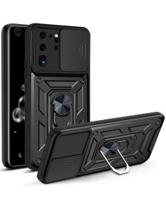 Чехол с кольцом Bumper Case для Samsung Galaxy S20 Ultra черный Black panther