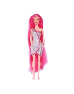 Кукла с трессами Звезда вечеринки розовая Кнр