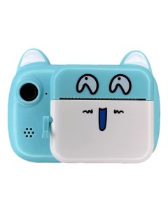 Фотоаппарат Print Camera 24 Мп с играми функция печати фото котик голубой Kuplace