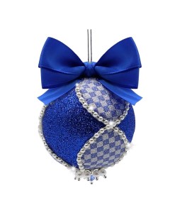 Набор для творчества Новогодний шар из фоамирана сине серебренный Волшебная мастерская