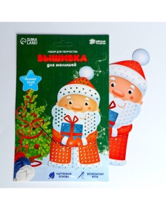 Набор для творчества Вышивка пряжей Дед Мороз на картоне Nobrand