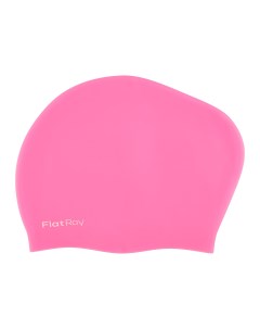 Силиконовая шапочка для плавания Long Hair Silicone Swim Cap розовый Flat ray
