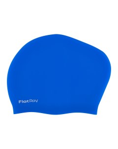 Силиконовая шапочка для плавания Long Hair Silicone Swim Cap синий Flat ray