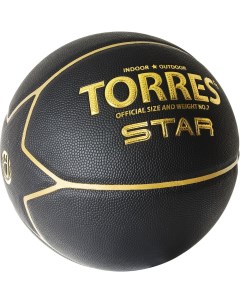 Мяч баскетбольный Star B32317 р 7 7 панел черно золотой Torres