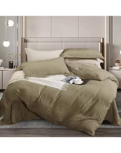 Комплект постельного белья полутораспальный микрофибра 50 x 70 см олива Хорошо дома