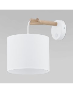 Настенный светильник с тканевым абажуром 6552 Albero белый светлое дерево Tk lighting