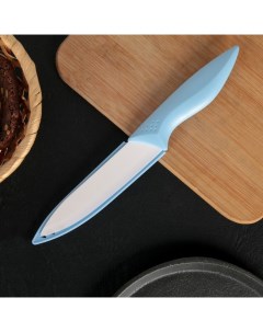 Нож керамический Острота лезвие 12 5 см цвет голубой Nobrand