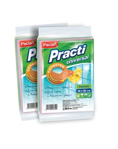 Комплект Practi Universal Салфетки для уборки 38х38 см 3 шт упак х2 уп Paclan