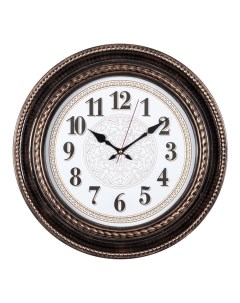 Часы круглые 45 5 см корпус черный с бронзой Скандинавский узор Рубин