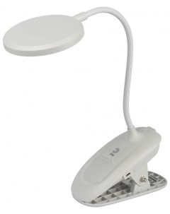 Настольный светильник NLED 513 6W W светодиодный аккумуляторный на прищепке белый Б00 Era