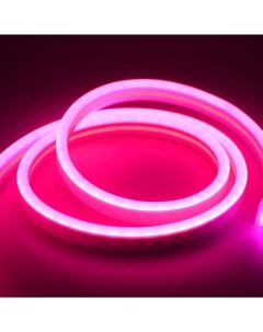 Неоновая светодиодная лента 5м 5х12мм 220В 120 LED m IP 67 гибкий неон розовый Dled