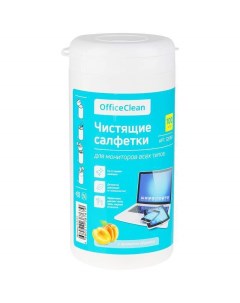 Салфетки чистящие влажные для мониторов с ароматом абрикоса 100шт 12 уп Officeclean