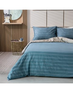 Комплект постельного белья 2 спальный серо голубой Respect