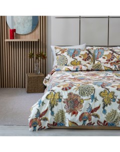 Комплект постельного белья 2 спальный бежевый с цветами Respect