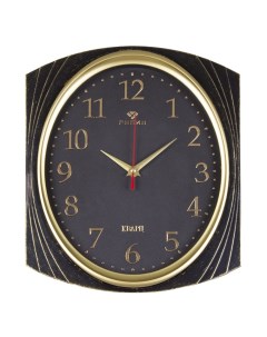 Часы прямоугольные 27 5х31 5 см корпус черный с золотом Классика Рубин