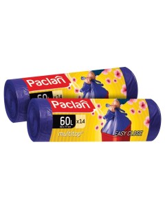 Мешки для мусора Multitop Aroma ПНД фиолетовый 60 л 14 шт в рулоне х 2 шт Paclan