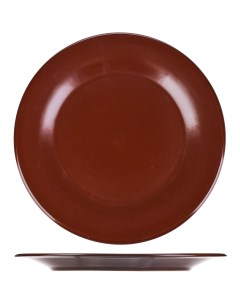 Тарелка Шоколад мелкая 260х260х20мм фарфор темно коричневый Борисовская керамика