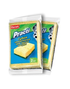 Комплект Practi Губки для посуды целлюлозные 2 штупак х 2 упак Paclan
