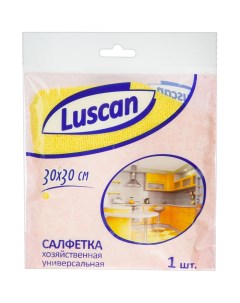 Салфетка хозяйственная из микрофибры универ 200г м2 30х30см желтая Luscan