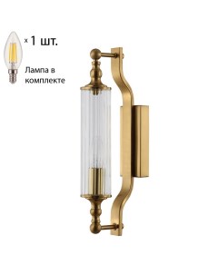 Бра Tomas с лампочкой TOMAS AP1 BRASS Lamps E14 Свеча Crystal lux