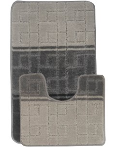 Набор нескользящих ковриков 80x50 и 50x40 см Серый Eurobano