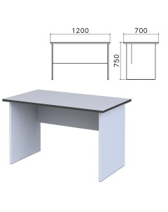 Стол письменный 1200х700х750 мм цвет серый СМ1 11 Монолит