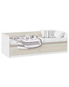 Кровать Сканди белый глиняный серый дуб гарден TRI_239114 Triya