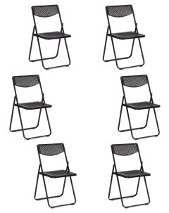 Комплект стульев FOLDER складной пластик черный 6 шт Tetchair