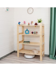 Стеллаж деревянный напольный в комнату для книг и игрушек Рондо от ООО Фабрика Чудо-дерево