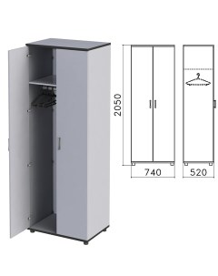 Шкаф для одежды 740х520х2050 мм цвет серый ШМ50 11 Монолит