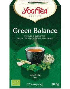 Чай в пакетиках Green Balance Зеленый чай лемонграсс мята перечная 17 пакетиков Yogi tea