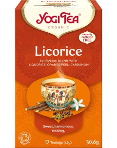 Чай в пакетиках Licorice Солодка Апельсин Кардамон 17 пакетиков Yogi tea