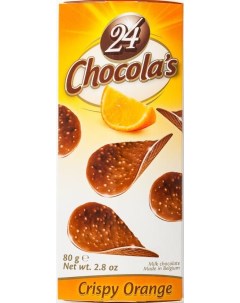 Чипсы 24 chocolas молочный шоколад со вкусом апельсина 80 г