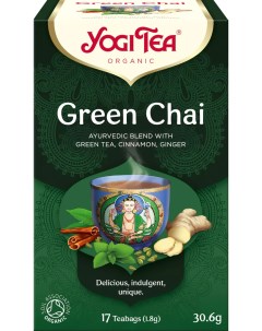 Чай в пакетиках Green Сhai Зеленый Чай Корица Имбирь 17 пакетиков Yogi tea