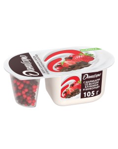 Йогурт клубника шоколад с рисовыми шариками 6 9 105 г Даниссимо
