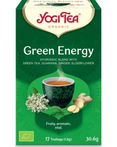 Чай в пакетиках Green Energy гуарана имбирь бузина 17 пакетиков Yogi tea
